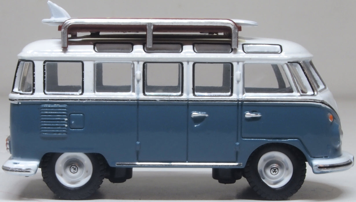 Oxford Diecast VW T1 Samba Bus/surfboards Gulf Blue/White 1:76