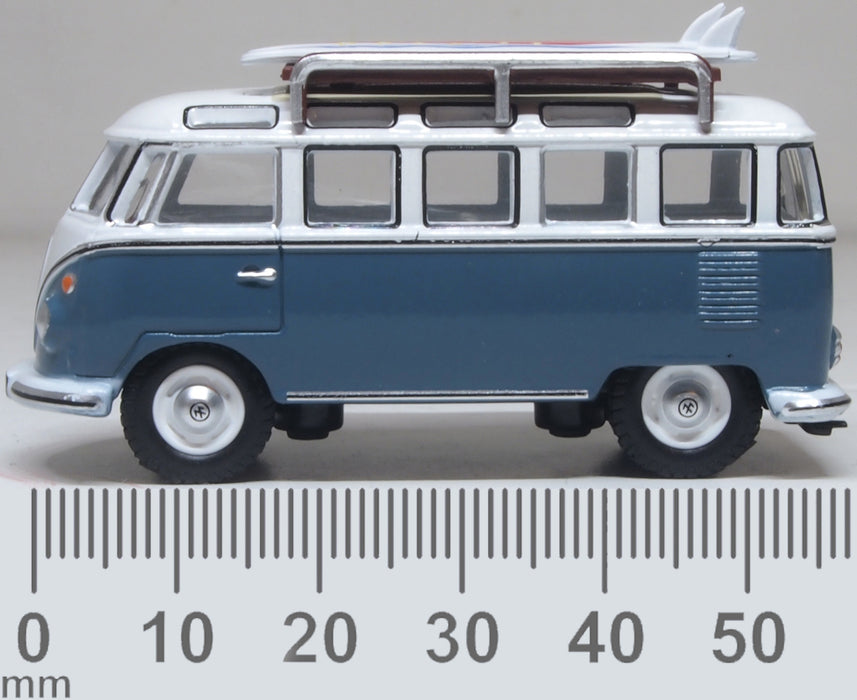 Oxford Diecast VW T1 Samba Bus/surfboards Gulf Blue/White 1:76