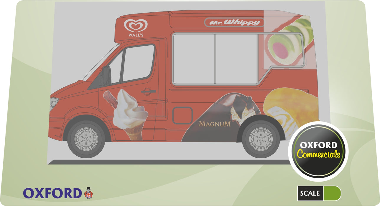 Oxford Diecast Mr Whippy Mercedes Ice Cream Van - 1:76 Scale
