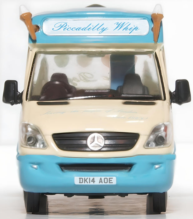 Oxford Diecast 1:76 Scale Whitby Mondial Ice Cream Van Piccadilly Whip 76WM007 Front