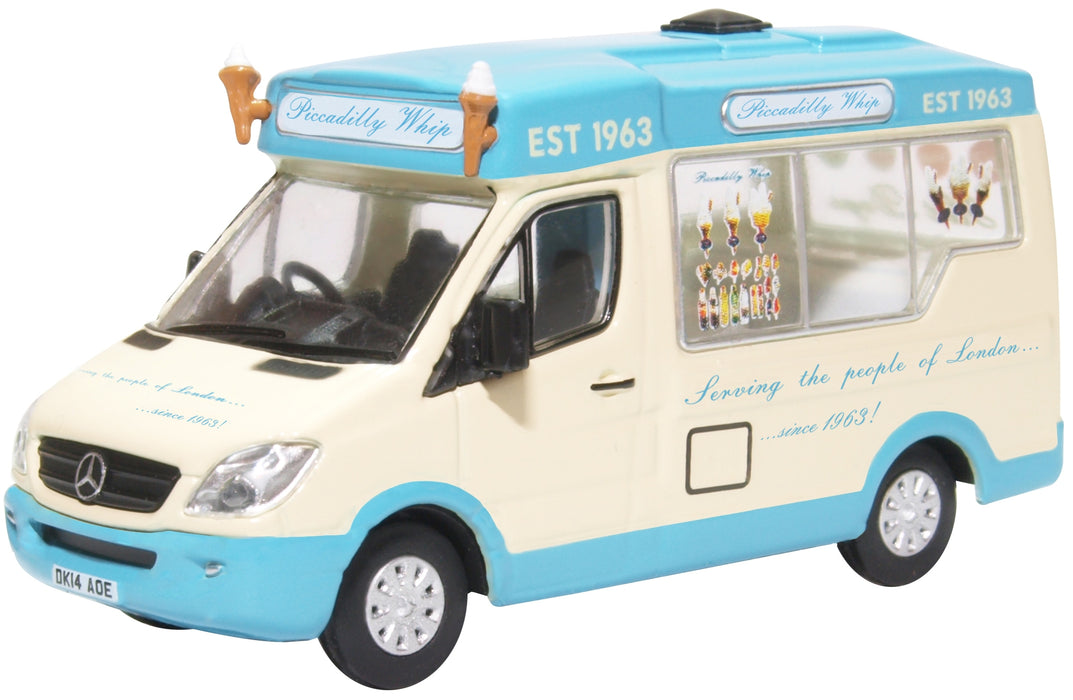 Oxford Diecast 1:76 Scale Whitby Mondial Ice Cream Van Piccadilly Whip 76WM007