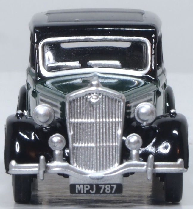 Model of the Wolseley 18/85 Green/Black by Oxford at 1:76 scale.