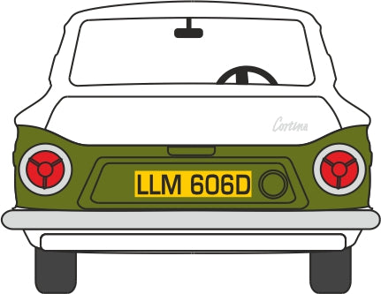 Oxford Diecast Cortina MK I White - 1:76 Scale 76COR1001 Rear