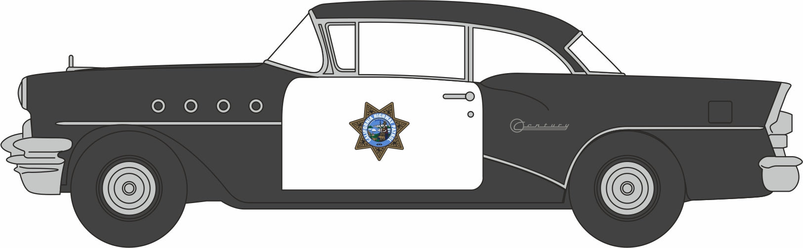 Oxford Diecast Buick Century 1955 California Highway Patrol 1:87 Scale Left