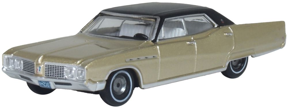 Oxford Diecast 1968 Buick Electra 225 Ivory Gold Mist/Black 1:87