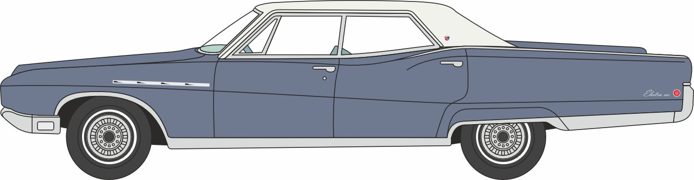 Oxford Diecast 1968 Buick Electra 225 Medium Teal Blue Mist/Parchment 1:87