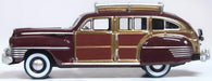 Oxford Diecast 1:87 scale Chrysler T & C Woody Wagon 1942 Regal Maroon Left