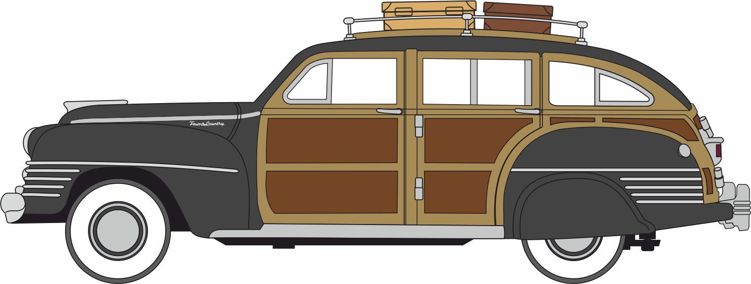 Oxford Diecast 1942 Chrysler T & C Woody Wagon Black 1:87 Sale
