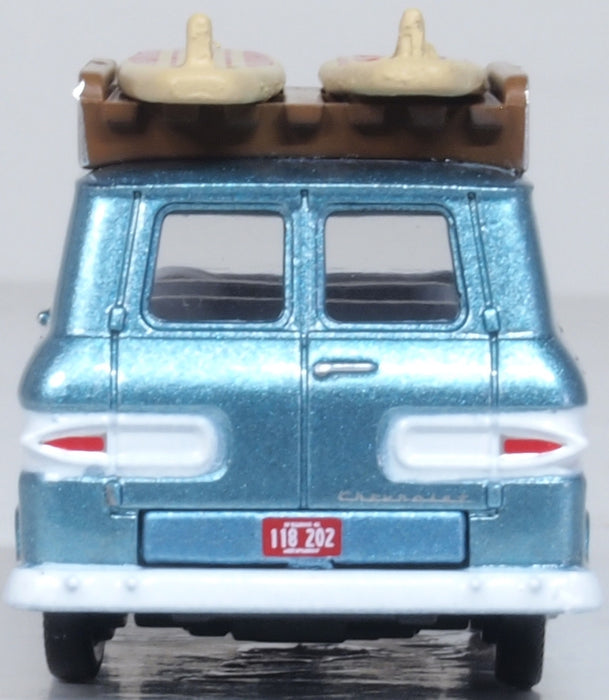 Oxford Diecast 1961 Chevrolet Corvair Greenbrier Passenger Wagon Turq/cameo White