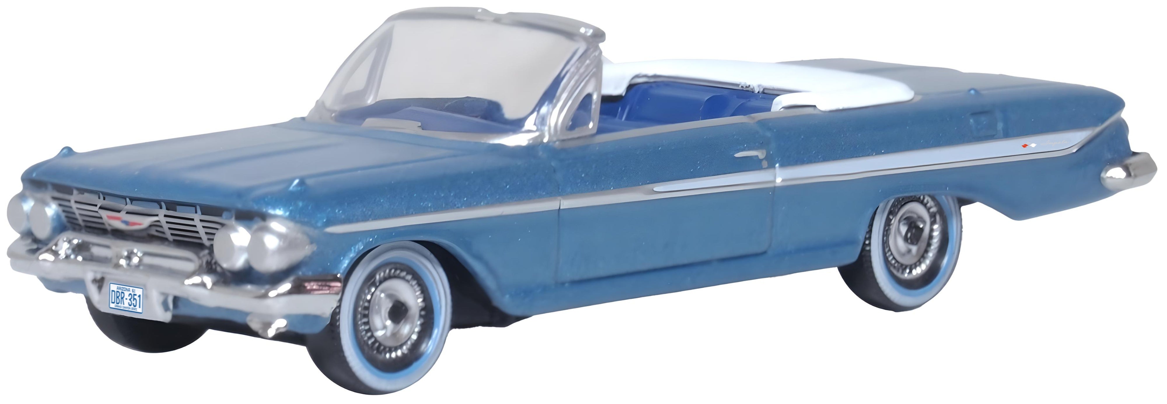 Oxford Diecast Chevrolet Impala 1961 Jewel Blue/White