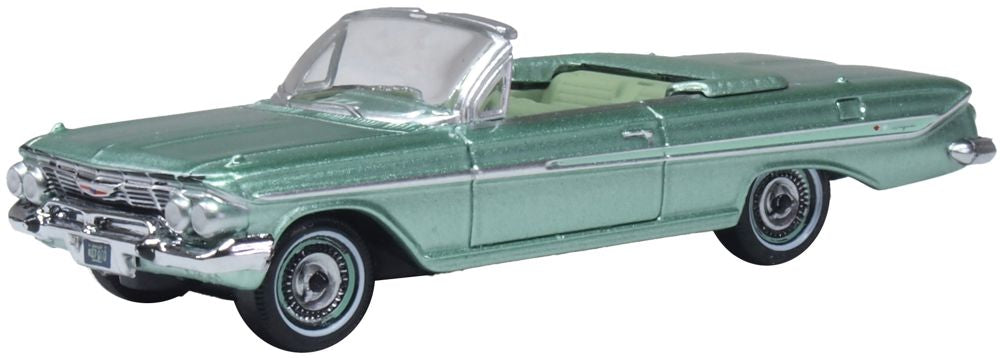 Oxford Diecast 1961 Chevrolet Impala Convertible Arbor Green 1:87