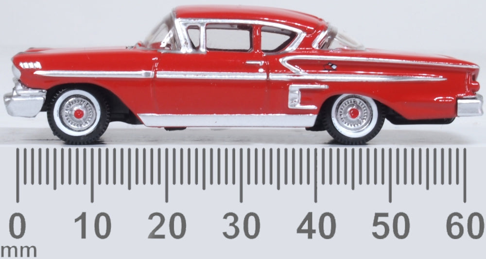 Oxford Diecast 1958 Chevrolet Impala Sports Coupe Rio Red