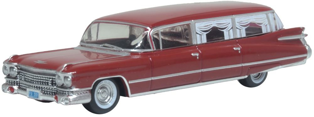 Oxford Diecast 1959 Cadillac Miller-Meteor Futura Limousine Seminole Red