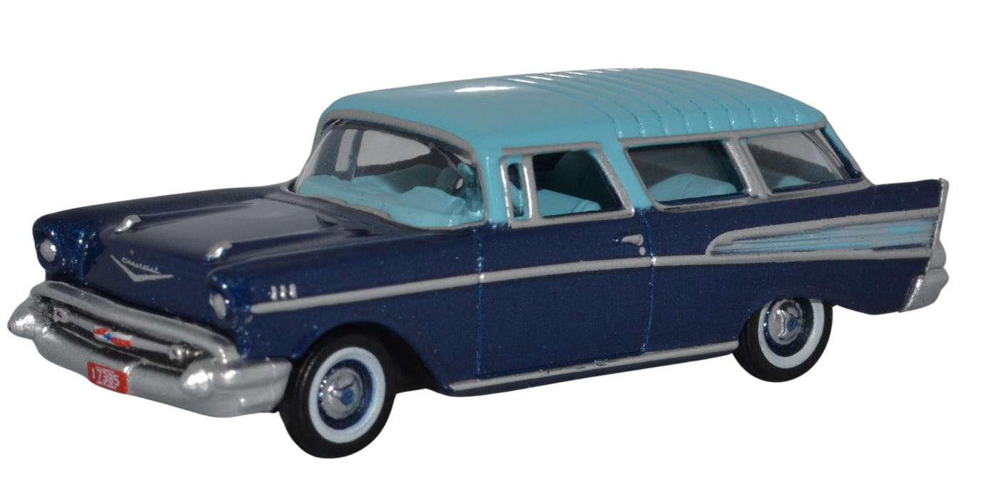 Oxford Diecast 1957 Chevrolet Nomad Larkspur Blue/Harbor Blue 1:87 Scale