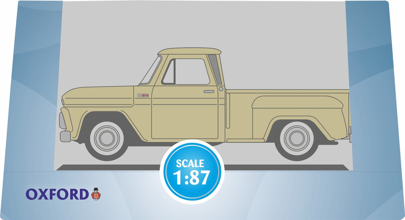 Oxford Diecast Chevrolet Stepside Pick Up 1965 Yellow 1:87  Scale Pack