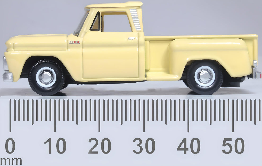Oxford Diecast Chevrolet Stepside Pick Up 1965 Yellow 1:87  Scale Measurements