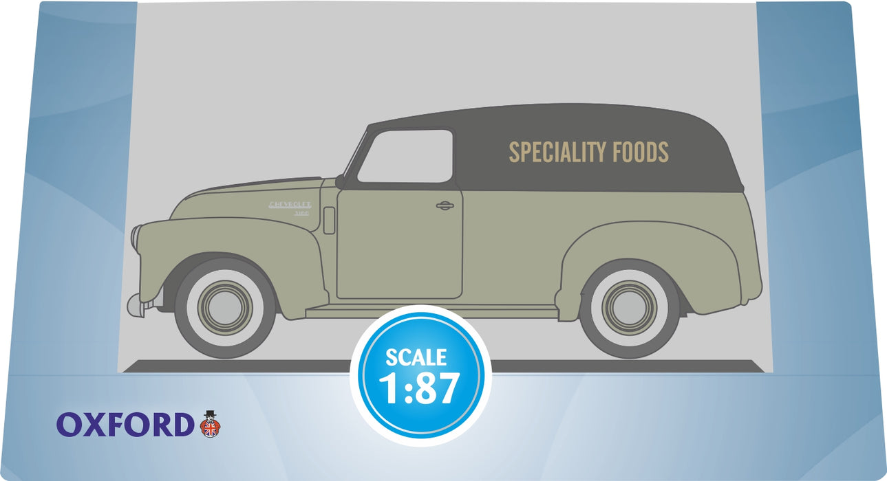 87CV50004 Oxford Diecast Chevrolet Panel Van 1950 Speciality Foods Pack