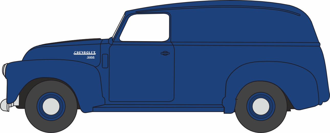 Oxford Diecast 1950 Chevrolet Panel Van Mariner Blue 1:87
