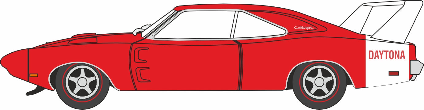 Oxford Diecast 1969 Dodge Charger Daytona Charger Red 1:87