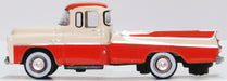 Oxford Diecast Dodge D100 Sweptside Pick Up 1957 Tropical Coral and Glacie 1:87 Scale Left