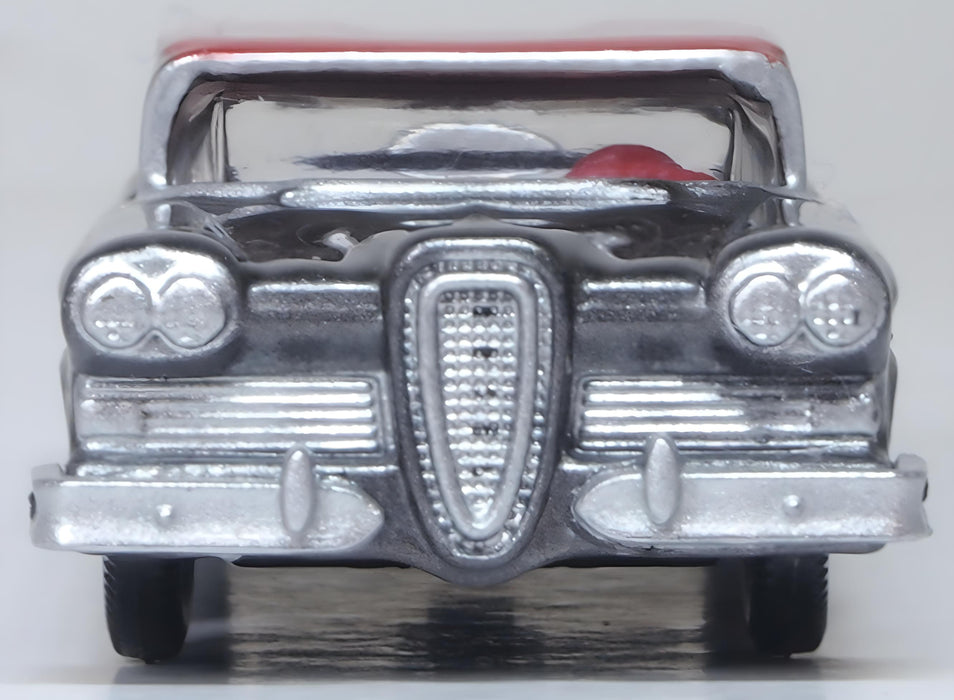 Oxford Diecast Silver Gray Ember Red Edsel Citation 1958 87ED58008 Front