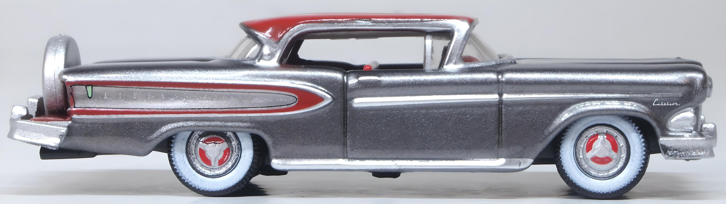 Oxford Diecast Silver Gray Ember Red Edsel Citation 1958 87ED58008 Right