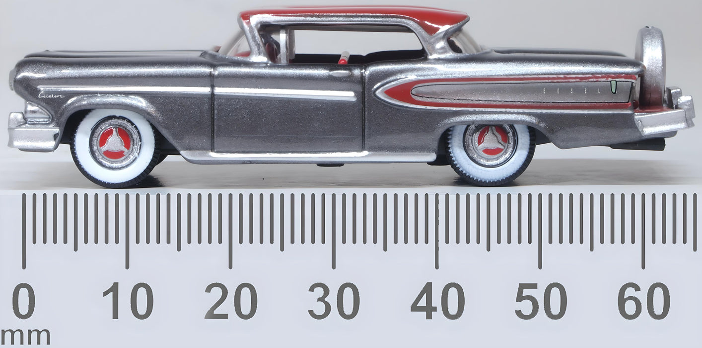 Oxford Diecast Silver Gray Ember Red Edsel Citation 1958 87ED58008 Measurements
