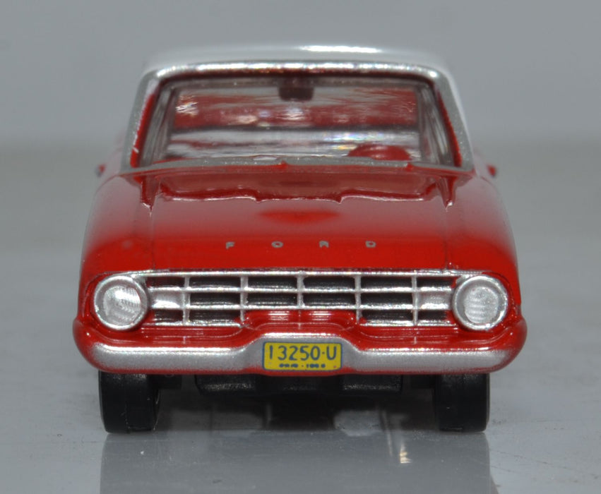 Oxford Diecast 1960 Ford Falcon Ranchero Monte Carlo Red/Corinthian White 1:87