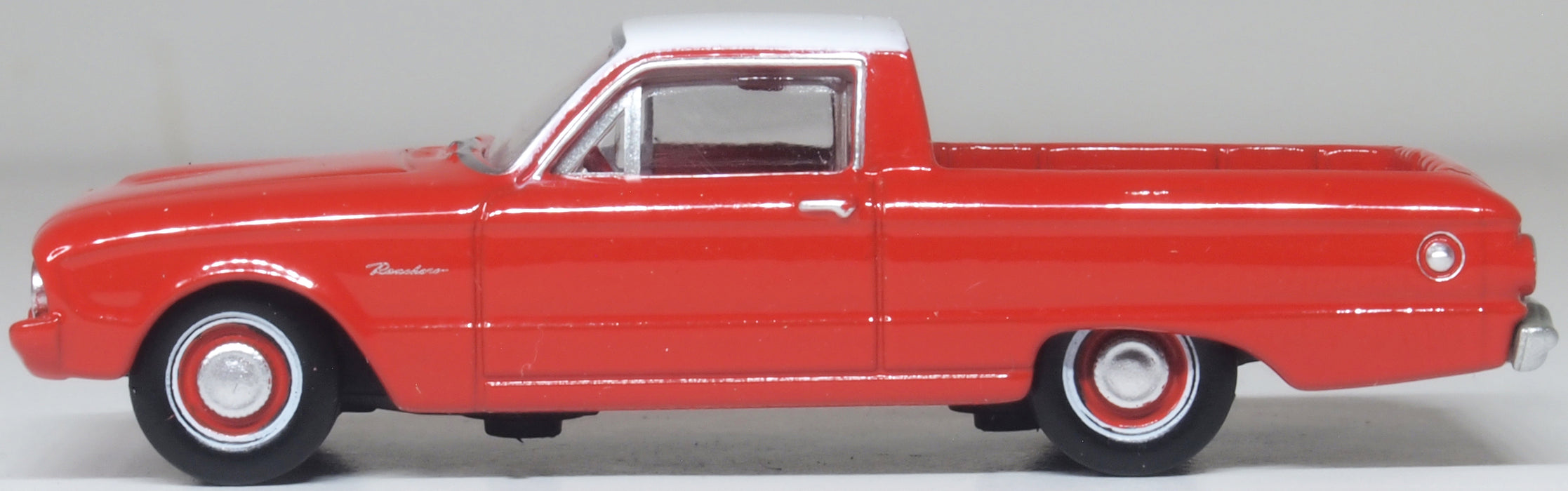 Oxford Diecast 1960 Ford Falcon Ranchero Monte Carlo Red/Corinthian White 1:87