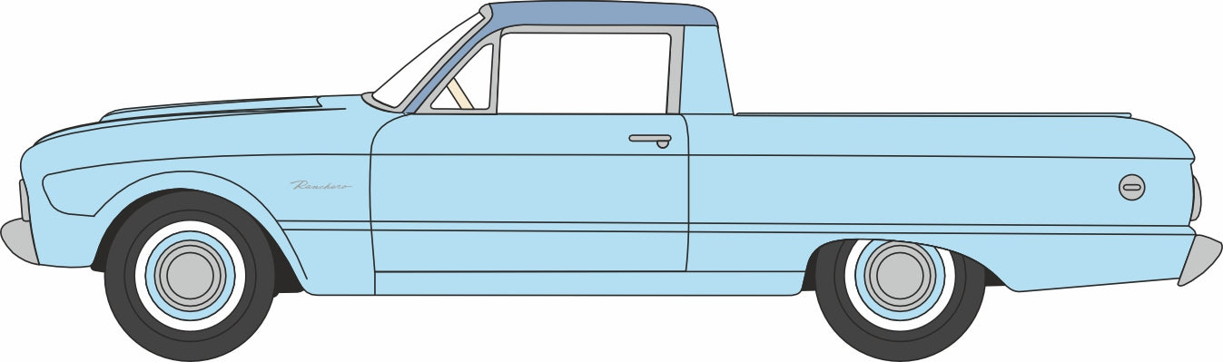 Oxford Diecast Ford Falcon Ranchero 1960 Skymist Blue/Belmont Blue 1:87 Scale