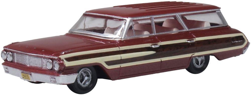 Oxford Diecast 1964 Ford Country Station Wagon Squire Vintage Burgundy 1:87