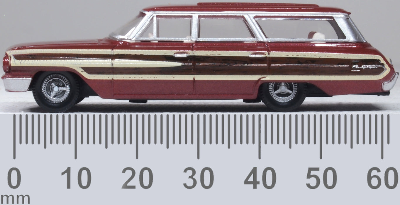 Oxford Diecast 1964 Ford Country Station Wagon Squire Vintage Burgundy 1:87