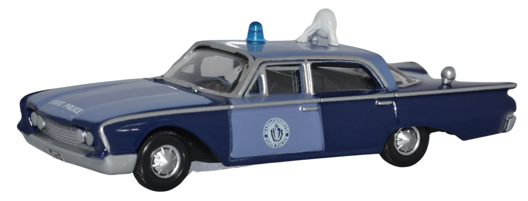 Oxford Diecast 1960 Ford Fairlane Sedan Massachusetts State Police Radar Car 1:87