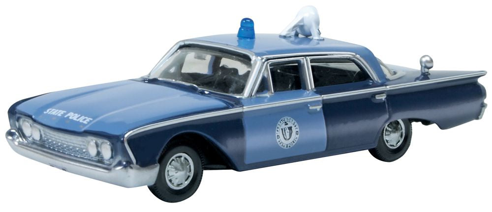 Oxford Diecast 1960 Ford Fairlane Sedan Massachusetts State Police Radar Car 1:87