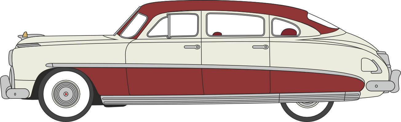 Oxford Diecast Hudson Hornet Sedan 1951 Toro Red/French Gray 1:87 Scale