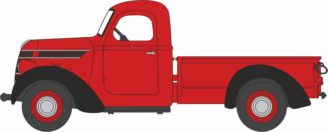 Oxford Diecast 1937/40 International D-2 Red/Black 1:87 Scale