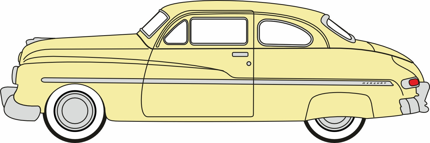 Oxford Diecast 1949 Mercury 8 Coupe Calabash Yellow 1:87