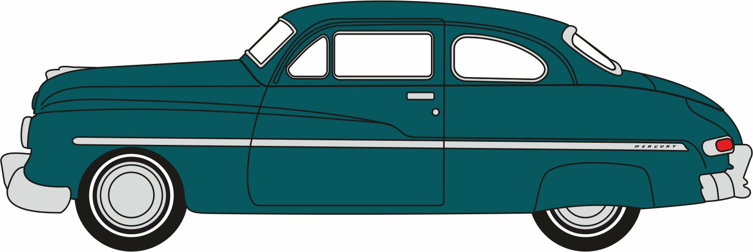 Oxford Diecast 1949 Mercury 8 Coupe Banff Green 1:87 Scale