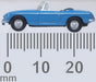Model of the Iris Blue MGB Roadster by Oxford at 1:148 scale Measurements