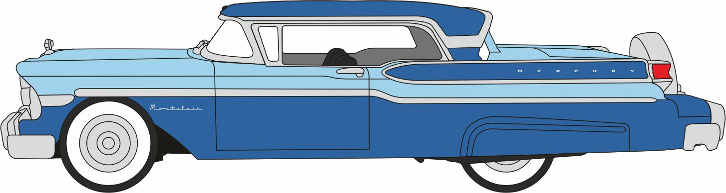 Oxford Diecast 1957 Mercury Montclair Nantucket Blue/Pacific Blue 1:87 Scale