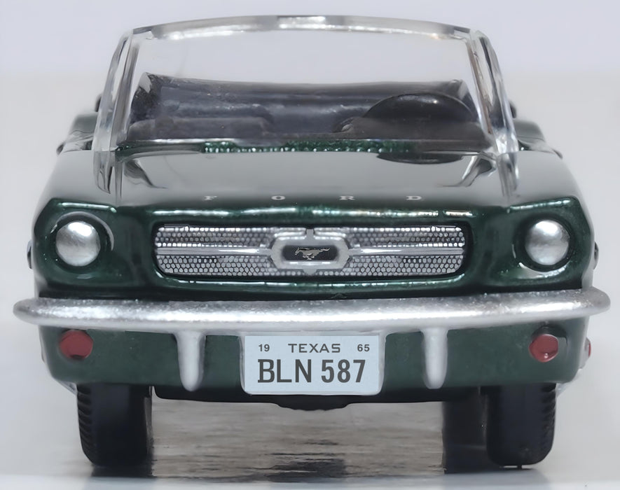 Oxford Diecast Ivy Green Ford Mustang 1965 1:87 Scale Front