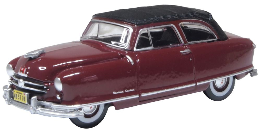 Oxford Diecast 1950 Nash Rambler Custom Landau Convertible (closed) Sunset Maroon 1:87