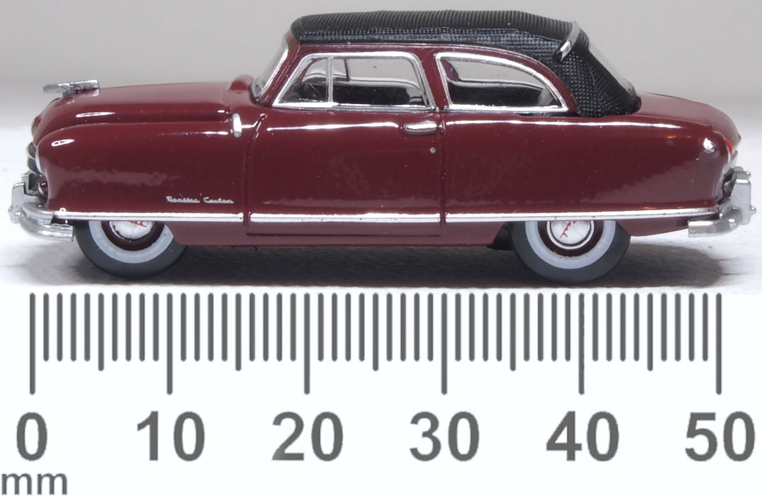 Oxford Diecast 1950 Nash Rambler Custom Landau Convertible (closed) Sunset Maroon 1:87