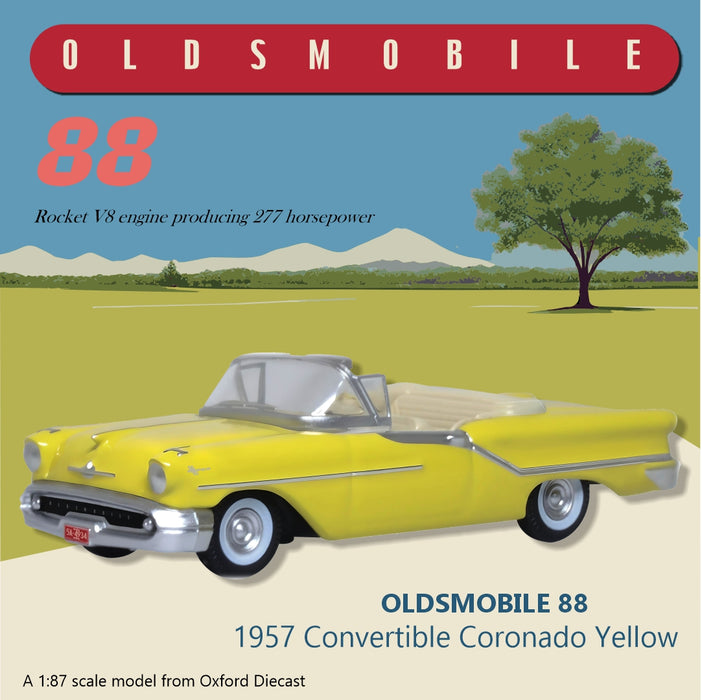 Oxford Diecast Oldsmobile 88 Convertible 1957 Coronado Yellow 87OC57001  Advert