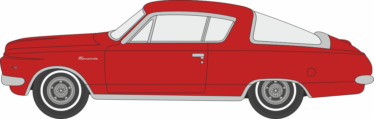 Oxford Diecast 1965 Plymouth Barracuda Medium Red 1:87