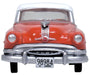 Oxford Diecast Coral Red/Winter White Pontiac Chieftain 4 Door 1954 87PC54004 1:87 HO Scale Front