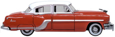 Oxford Diecast Coral Red/Winter White Pontiac Chieftain 4 Door 1954 87PC54004 1:87 HO Scale Right