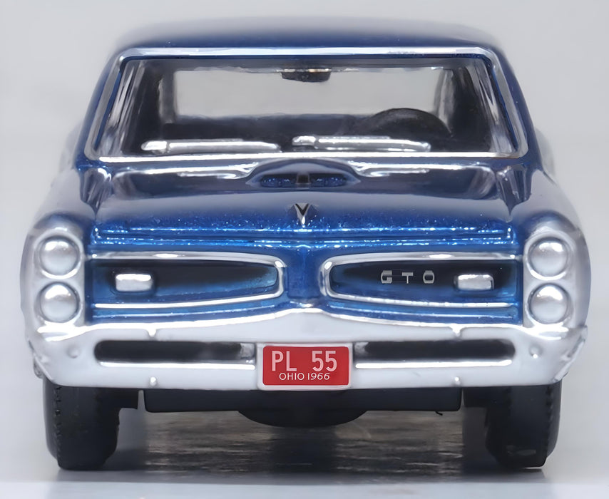 Oxford Diecast 1:87 Scale HO Pontiac GTO 1966 Fontaine Blue 87PG66001 Front
