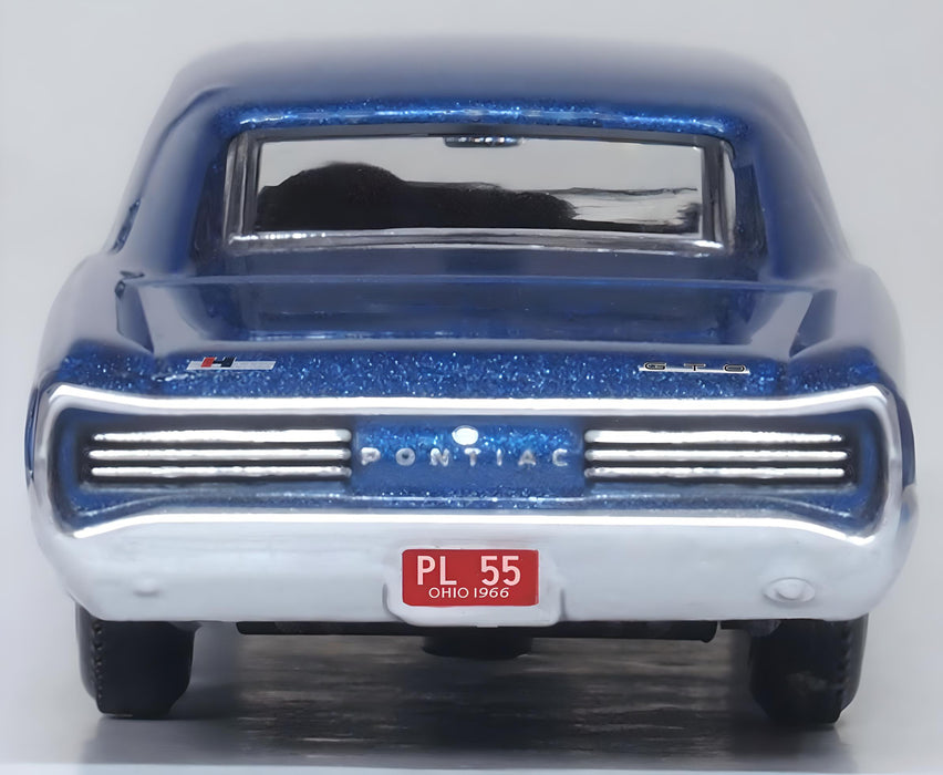 Oxford Diecast 1:87 Scale HO Pontiac GTO 1966 Fontaine Blue 87PG66001 Rear