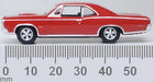 Model of the Montero Red Pontiac GTO 1966 by Oxford at 1:87 scale. 87PG66002 Measurements